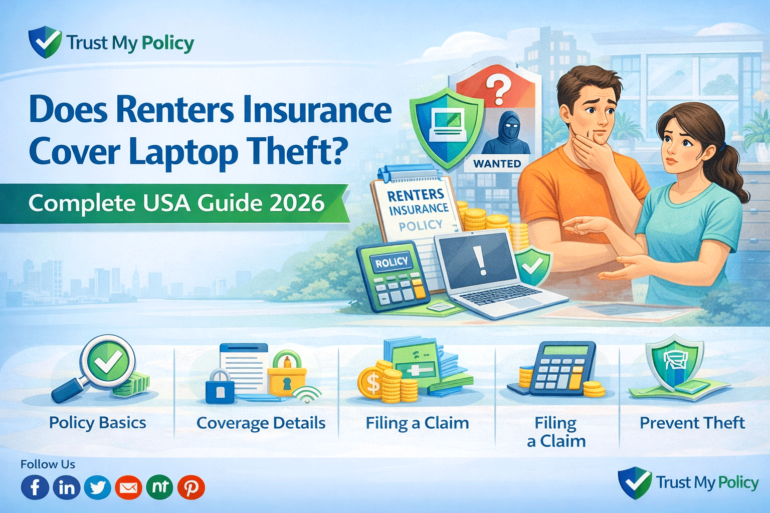 Does Renters Insurance Cover Laptop Theft? Complete USA Guide 2026