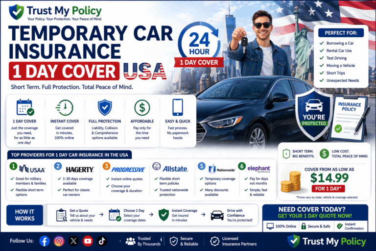 Temporary Car Insurance 1 Day Cover USA | Trust My Policy