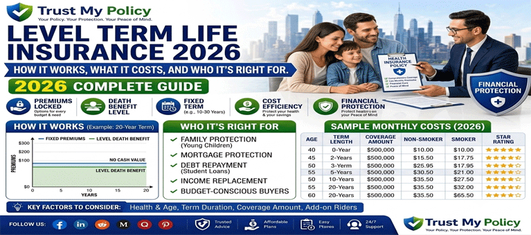 Level Term Life Insurance 2026 Ultimate Guide: How It Works, What It Costs, and Who It’s Right For