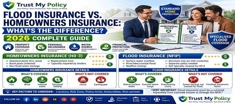 Flood Insurance vs. Homeowners Insurance: What’s the Difference?